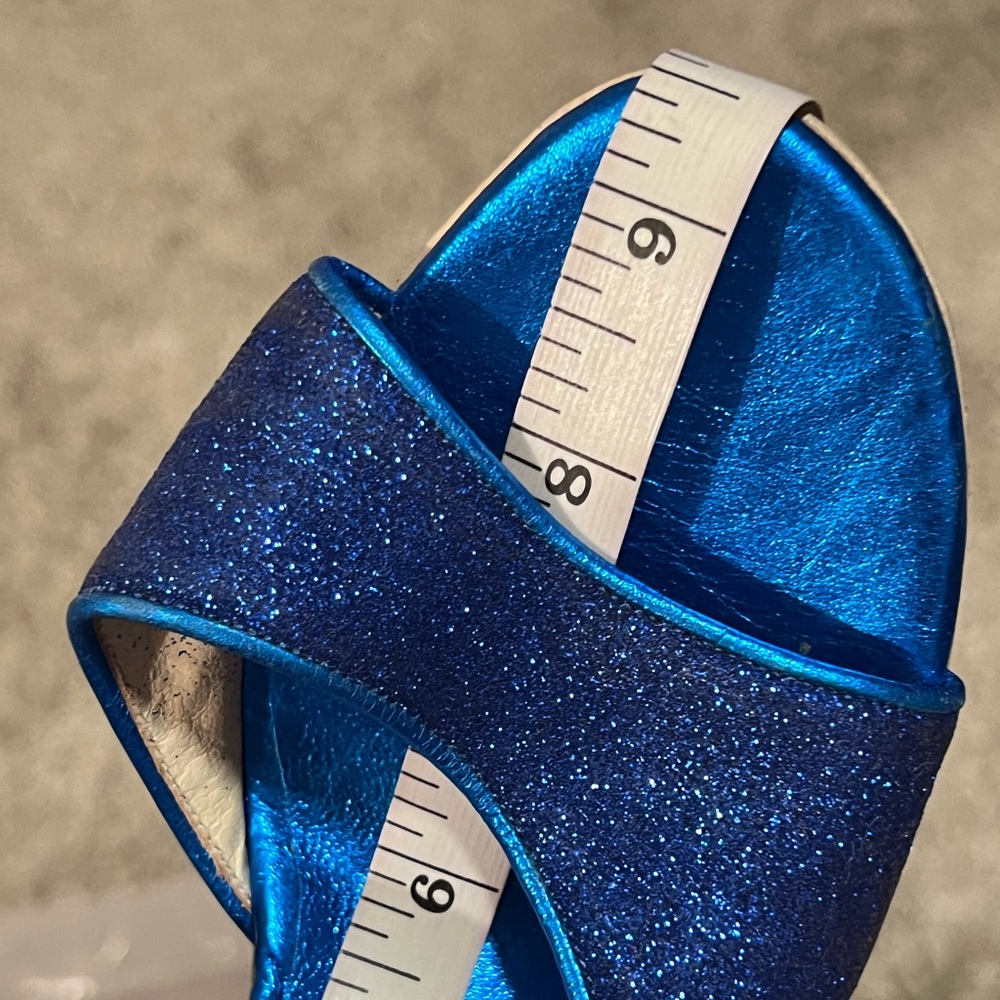 Comme IL Faut Royal Blue Glitter Tango Heels with Ankle Strap - Picture 9 of 10